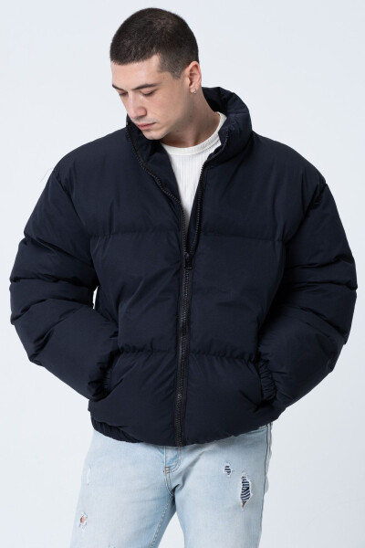 Men's Black Oversized Waterproof Bomber Jacket - 6