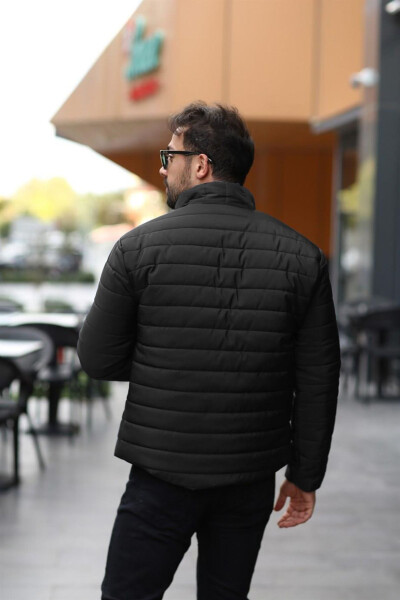 Men's Black Padded Lined Jacket - 7