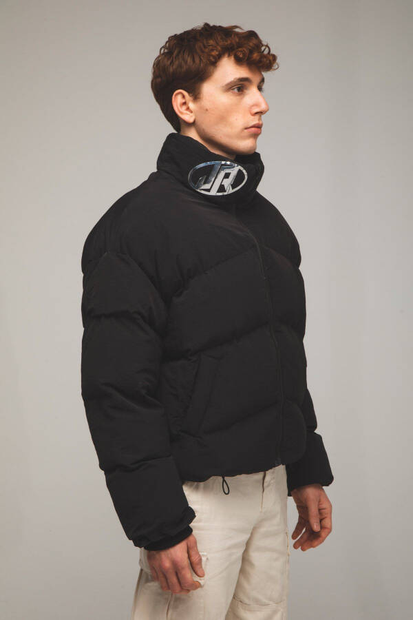 Men's Black Puffer Jacket - 2