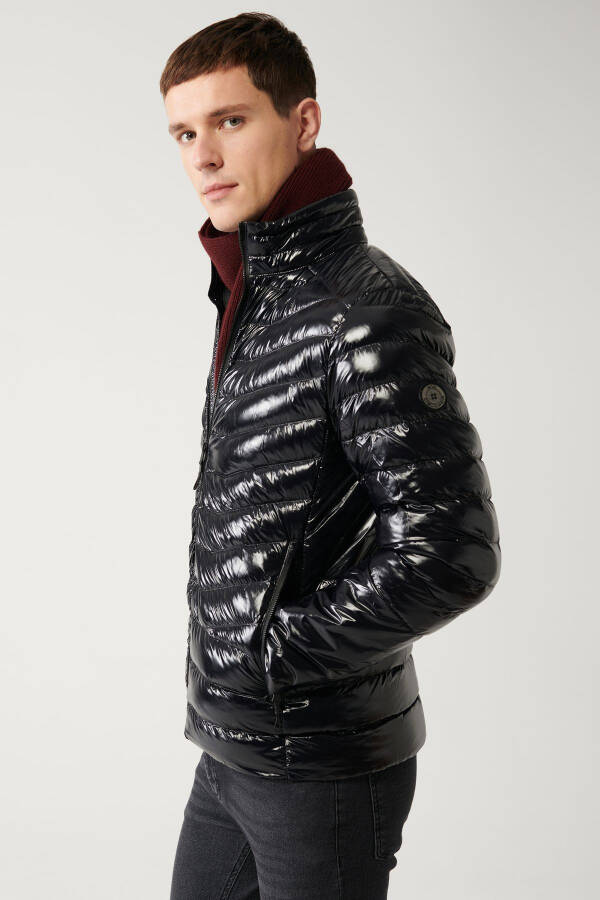 Men's Black Puffer Jacket - 2