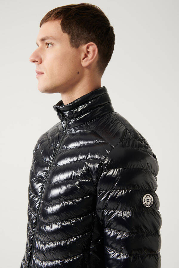 Men's Black Puffer Jacket - 3