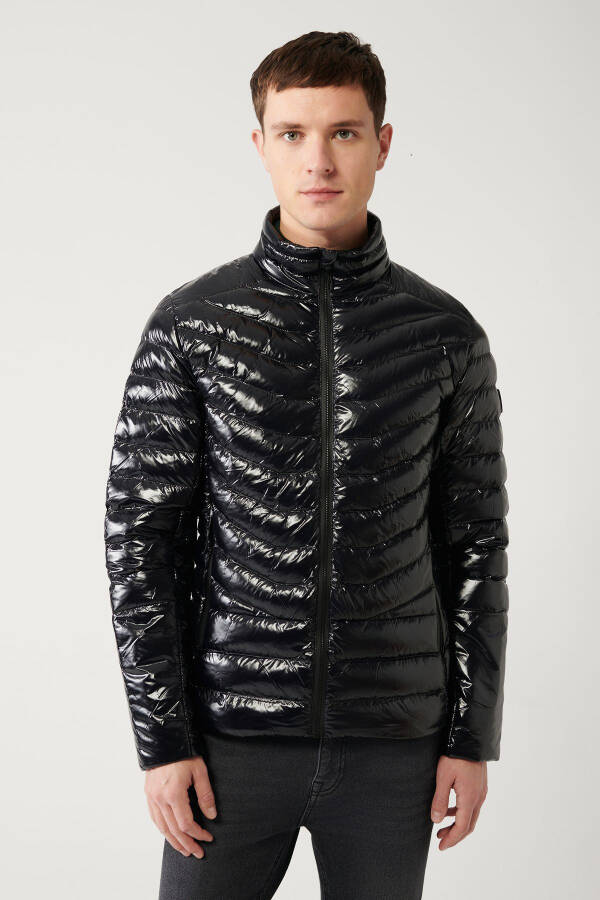 Men's Black Puffer Jacket - 4