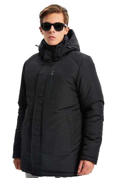 Men's Black Removable Hooded Windproof Winter Jacket & Coat & Parka - 10