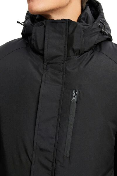 Men's Black Removable Hooded Windproof Winter Jacket & Coat & Parka - 11