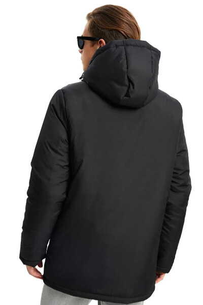 Men's Black Removable Hooded Windproof Winter Jacket & Coat & Parka - 13