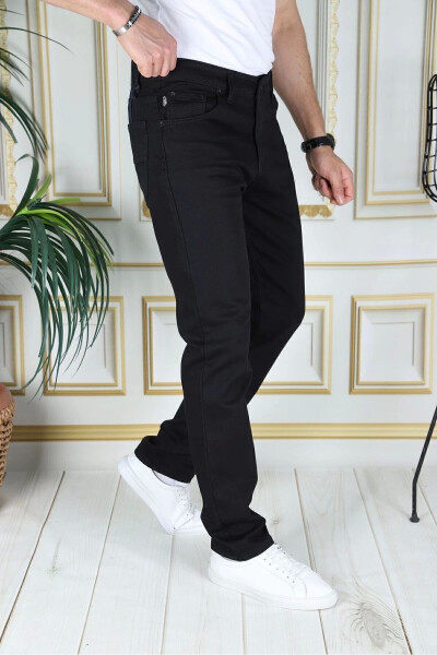 Men's Black Top Pocket Reinforced Regular Fit Relaxed Fit Stretch Chino Linen/canvas Cotton Trousers - 2