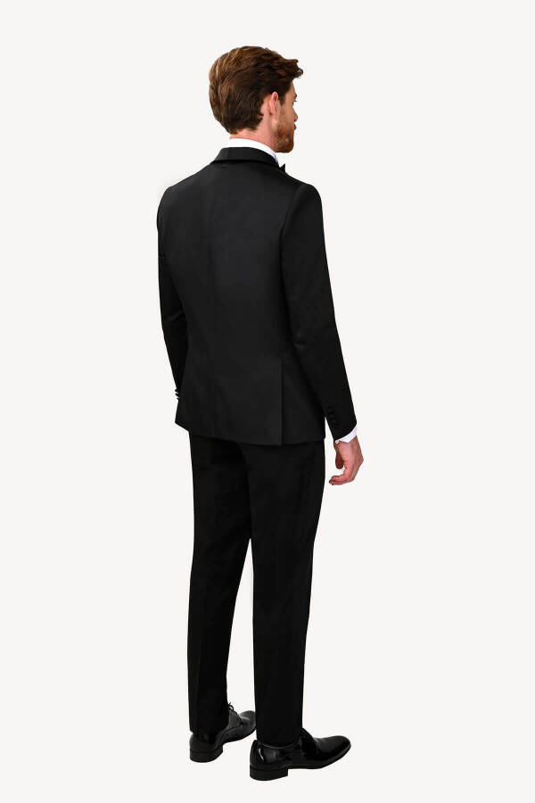 Men's Black Tuxedo Shawl Collar with Stone - 10