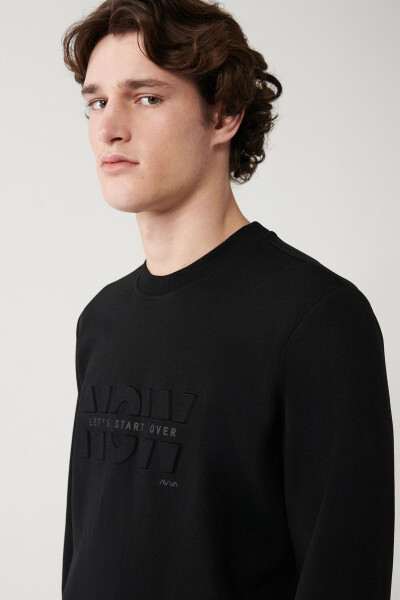 Men's Black Unisex Sweatshirt - 2