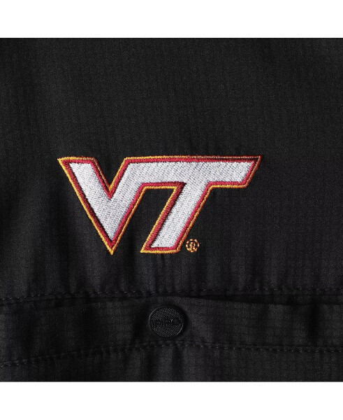 Men's Black Virginia Tech Hokies PFG Tamiami Omni-Shade Button-Down Shirt Black - 8