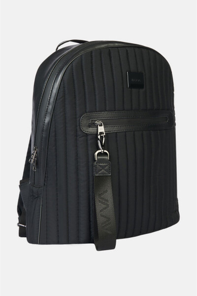 Men's Black Zipper Backpack - 3