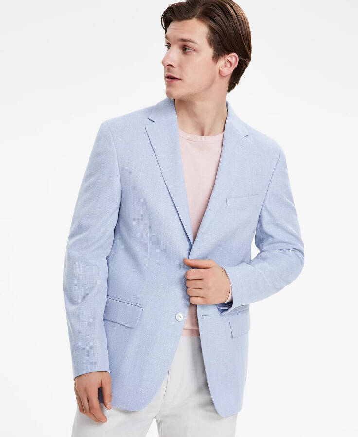 Men's Blue Solid Modern-Fit Sport Coat Light Blue - 5