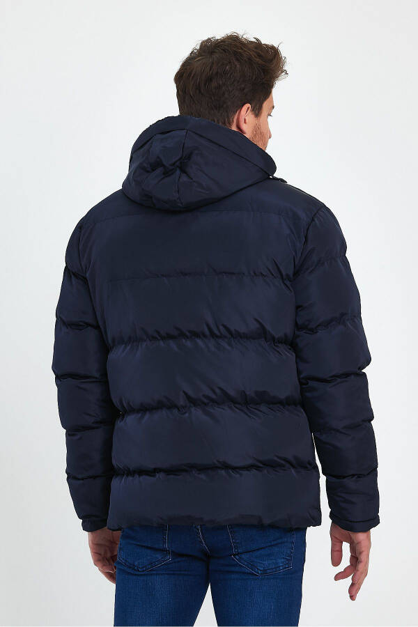 Men's Blue Winter Puffer Jacket Waterproof Fur Lined - 7