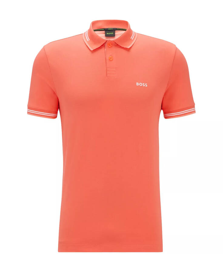 Men's Branding Slim-Fit Polo Shirt Red - 4