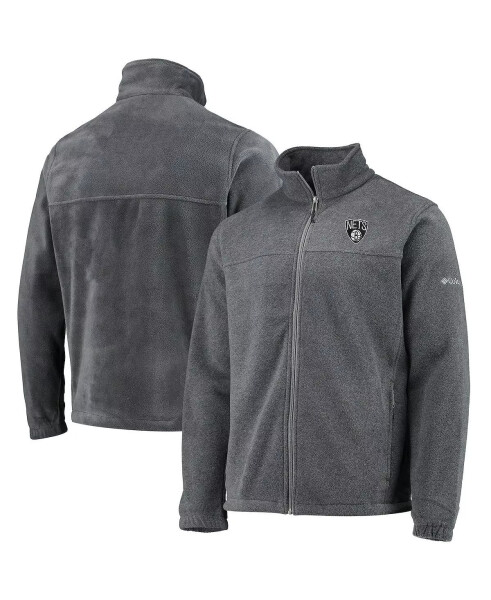 Men's Brooklyn Nets Heathered Charcoal Flanker Full-Zip Jacket Heathered Charcoal - 1