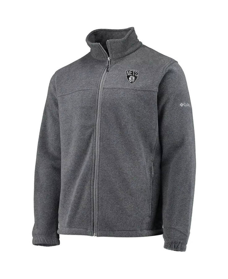 Men's Brooklyn Nets Heathered Charcoal Flanker Full-Zip Jacket Heathered Charcoal - 3