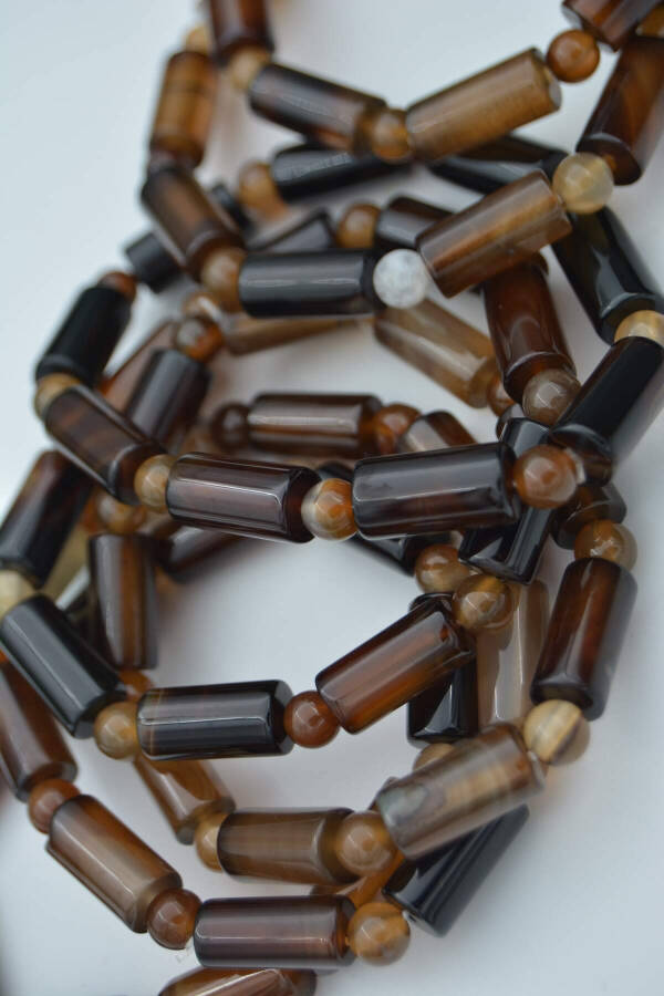 Men's Brown Agate Natural Stone Bracelet - 2