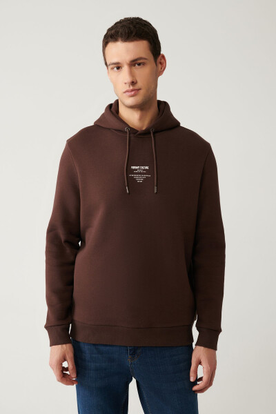 Men's Brown Hooded Sweatshirt - 3