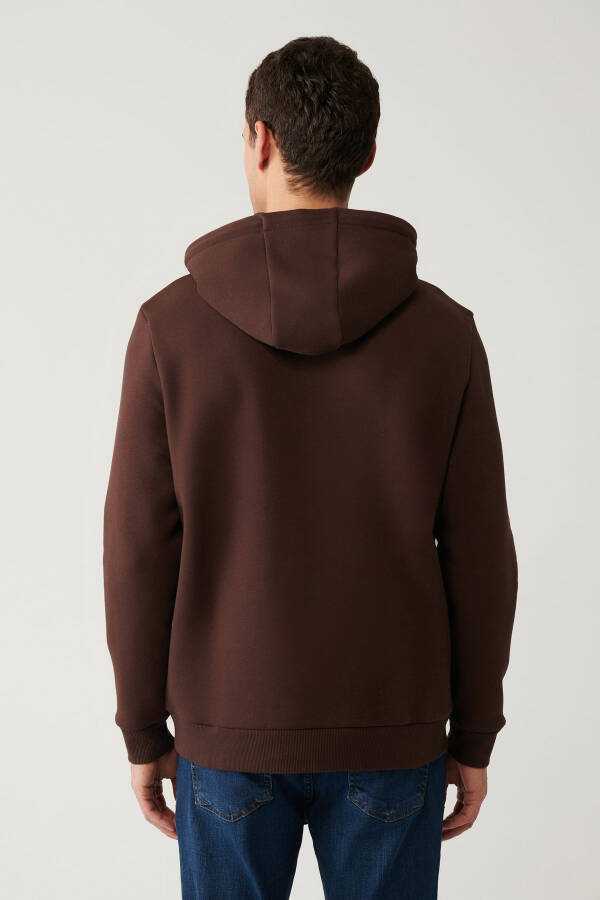 Men's Brown Hooded Sweatshirt - 4