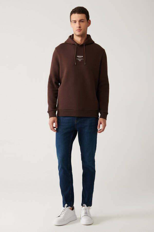 Men's Brown Hooded Sweatshirt - 5