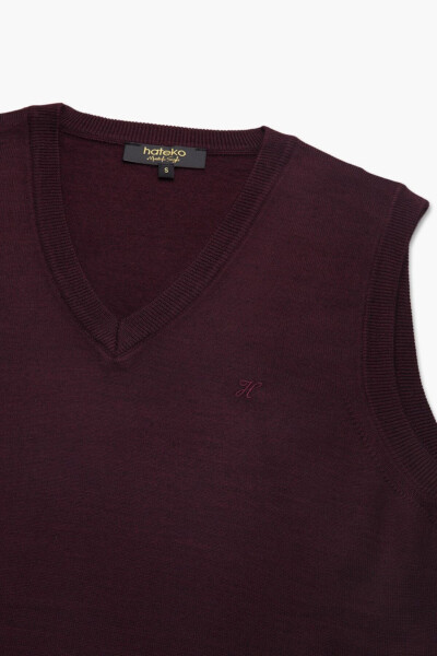 Men's Burgundy Classic Fit Sweater - 3