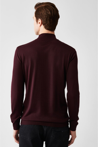 Men's Burgundy Knit Sweater - 9