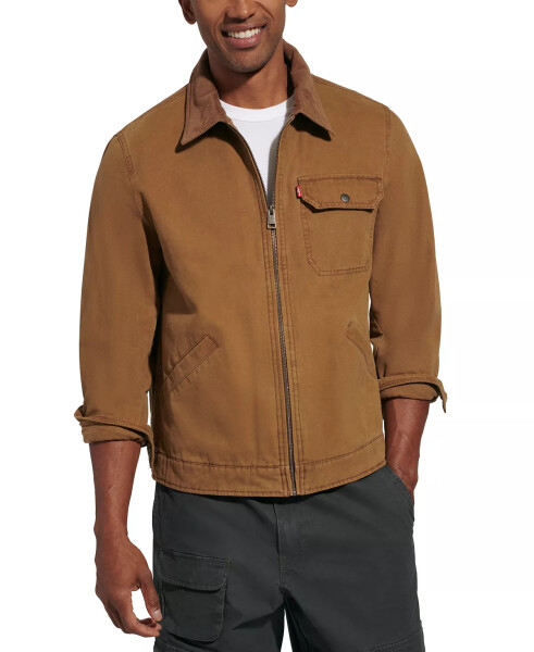 Men's Canvas Utility Jacket Worker Brown - 1