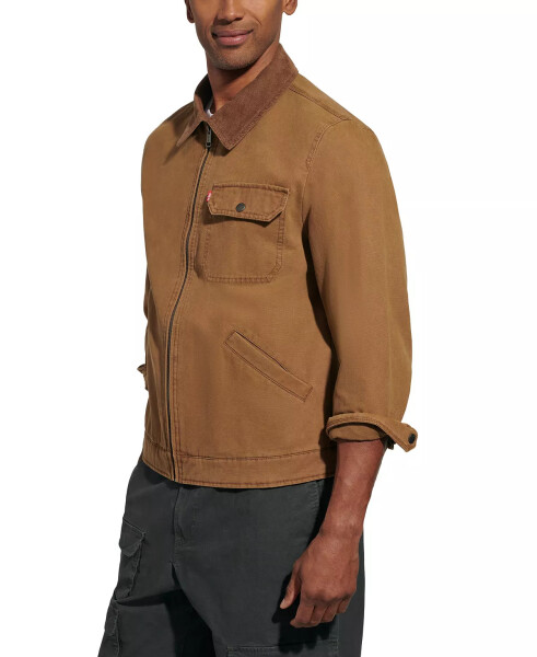 Men's Canvas Utility Jacket Worker Brown - 3