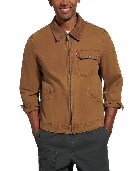 Men's Canvas Utility Jacket Worker Brown - 4