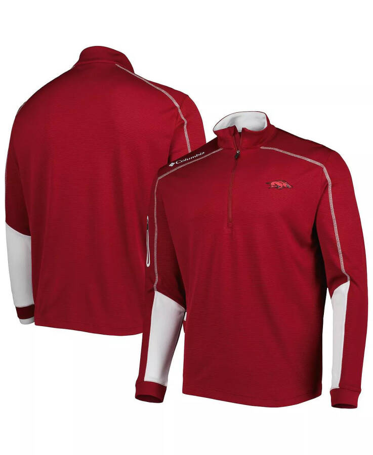 Men's Cardinal Arkansas Razorbacks Shotgun 2.0 Omni-Wick Quarter-Zip Jacket Cardinal - 1