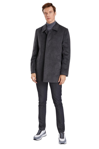 Men's cashmere coat, classic baby collar. - 1