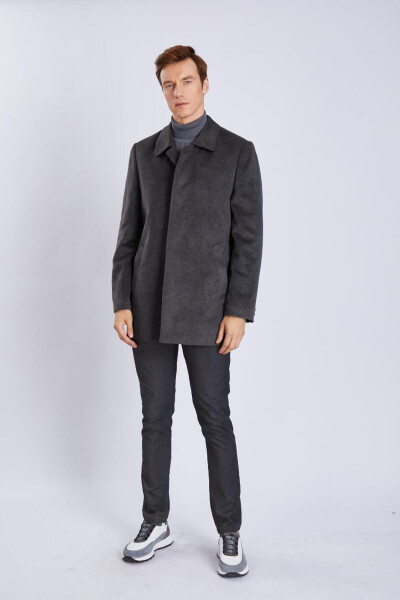 Men's cashmere coat, classic baby collar. - 2