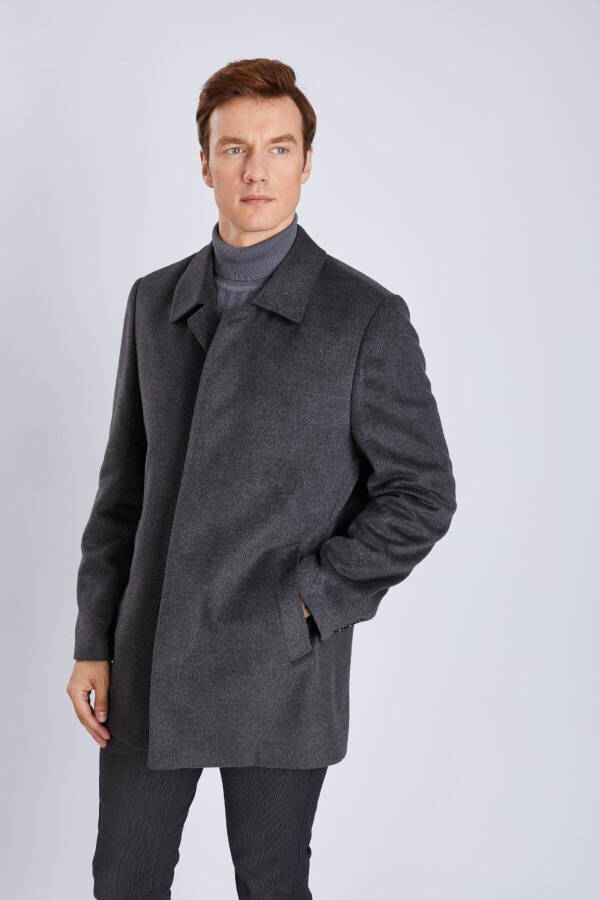 Men's cashmere coat, classic baby collar. - 3