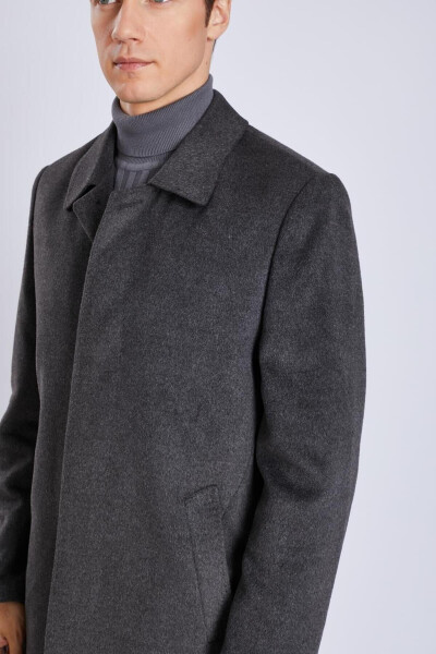 Men's cashmere coat, classic baby collar. - 5