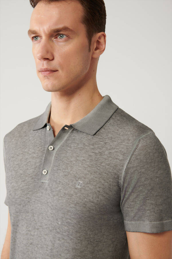 Men's Charcoal Polo T-shirt - 2