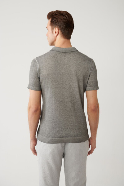 Men's Charcoal Polo T-shirt - 4