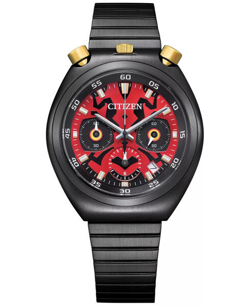 Men's Chronograph Star Wars Darth Maul Black-Tone Stainless Steel Bracelet Watch 38mm Black - 1