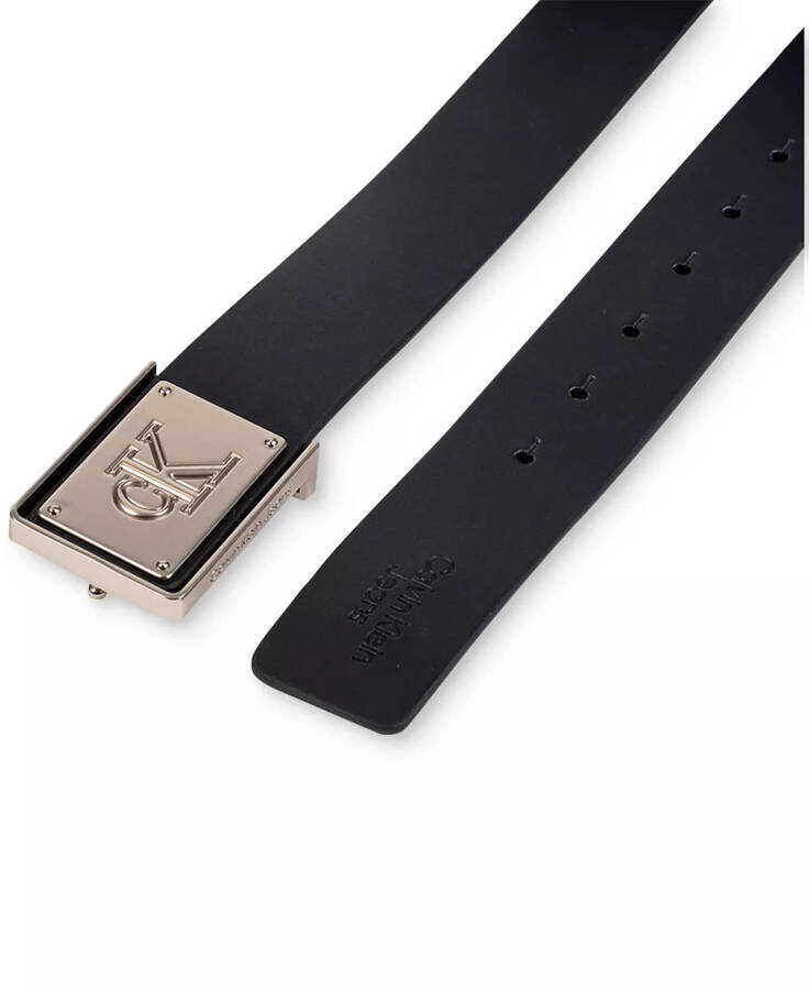 Men's CK Plate Plaque Belt Black - 3