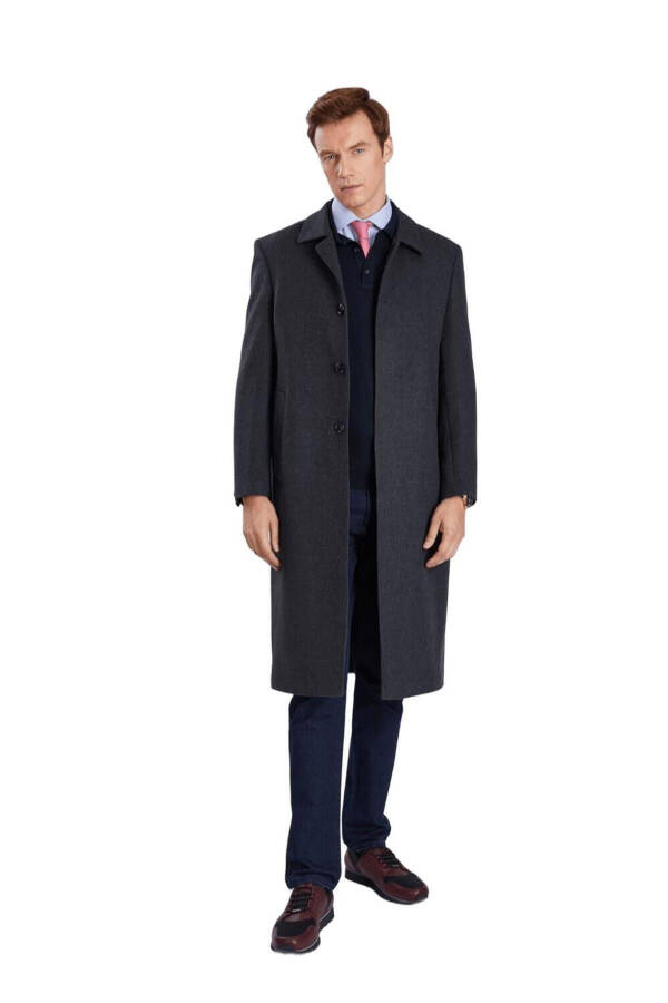 Men's Classic Coat, Belted, Baby Collar, Cashmere K11VV1001 - 1