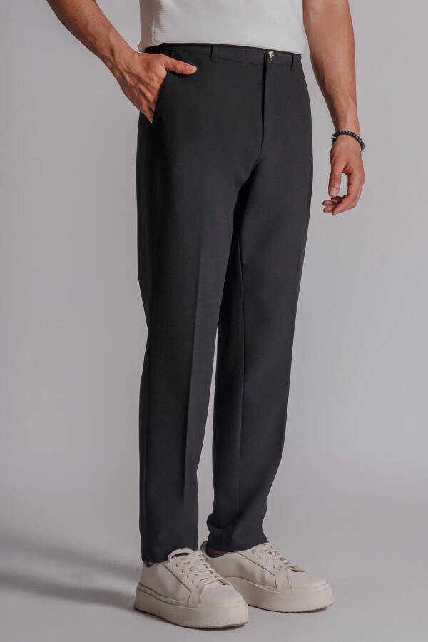 Men's Classic Fit Chino Pants with Side Pockets Black - 21