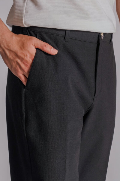 Men's Classic Fit Chino Pants with Side Pockets Black - 24