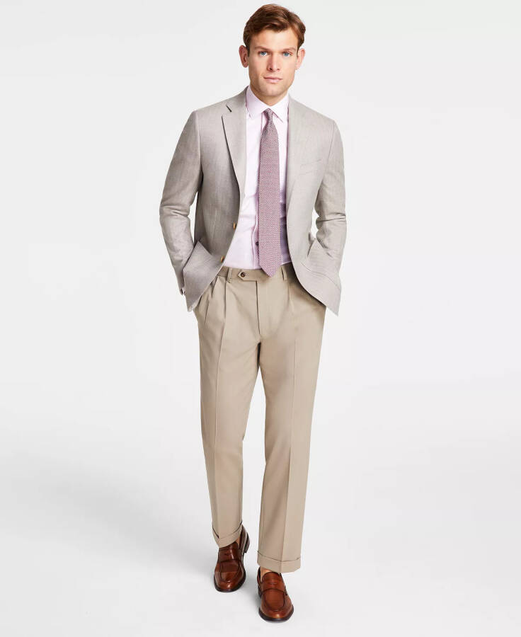 Men's Classic Fit Herringbone Sport Coat Oatmeal - 1