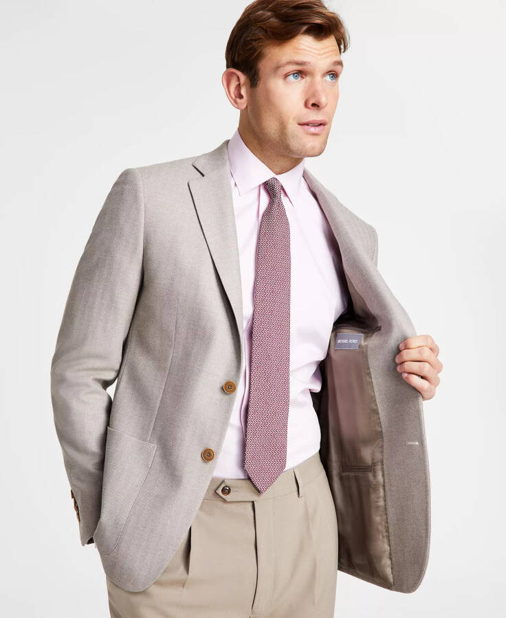 Men's Classic Fit Herringbone Sport Coat Oatmeal - 3