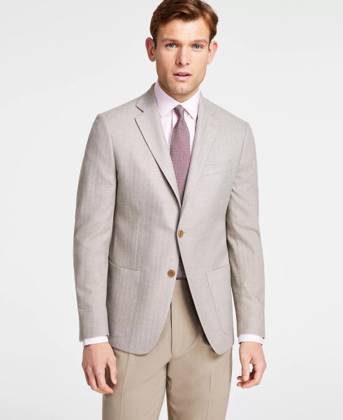 Men's Classic Fit Herringbone Sport Coat Oatmeal - 4