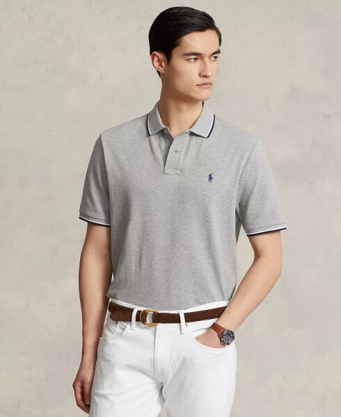 Men's Classic-Fit Mesh Polo Shirt Andover Heather - 1