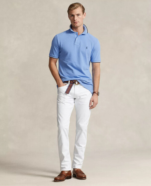 Men's Classic-Fit Mesh Polo Shirt Summer Blue - 4