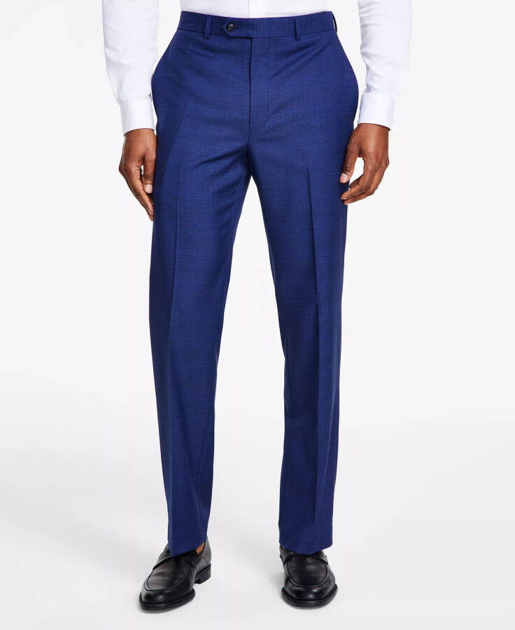 Men's Classic Fit Performance Dress Pants Navy Plaid - 1