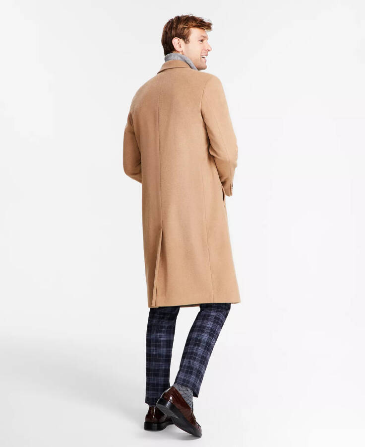 Men's Classic-Fit Solid Wool Blend Overcoats Camel - 2