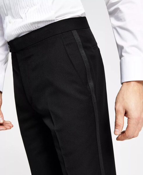 Men's Classic-Fit Stretch Black Tuxedo Pants, Created for Modazone Black - 4