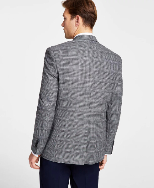 Men's Classic-Fit Stretch Plaid Sport Coat Black/white - 3