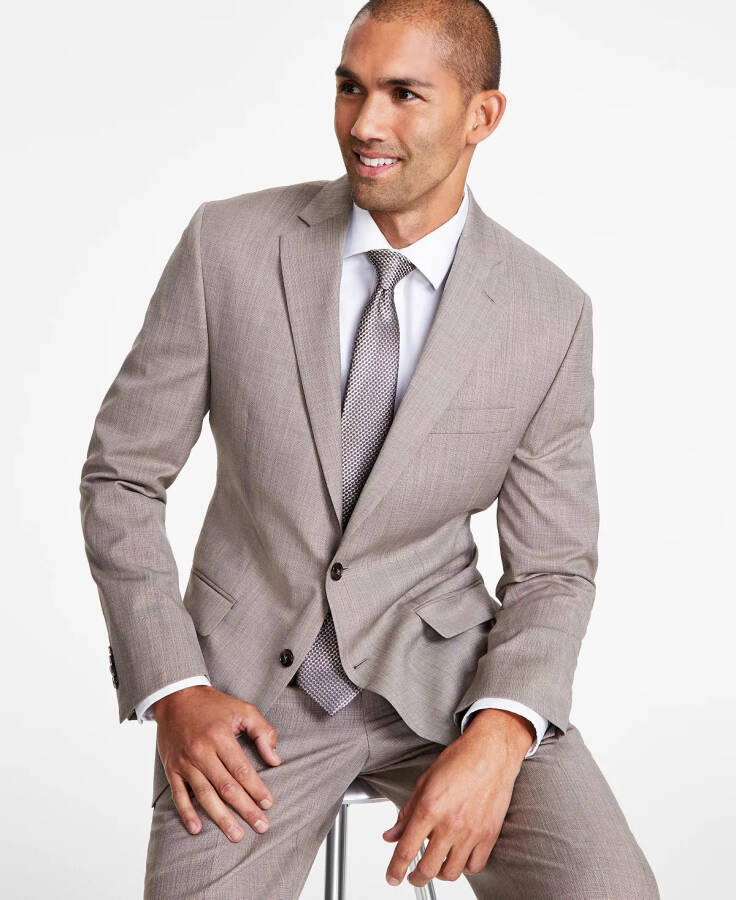 Men's Classic-Fit Stretch Wool-Blend Suit Jacket Tan - 1